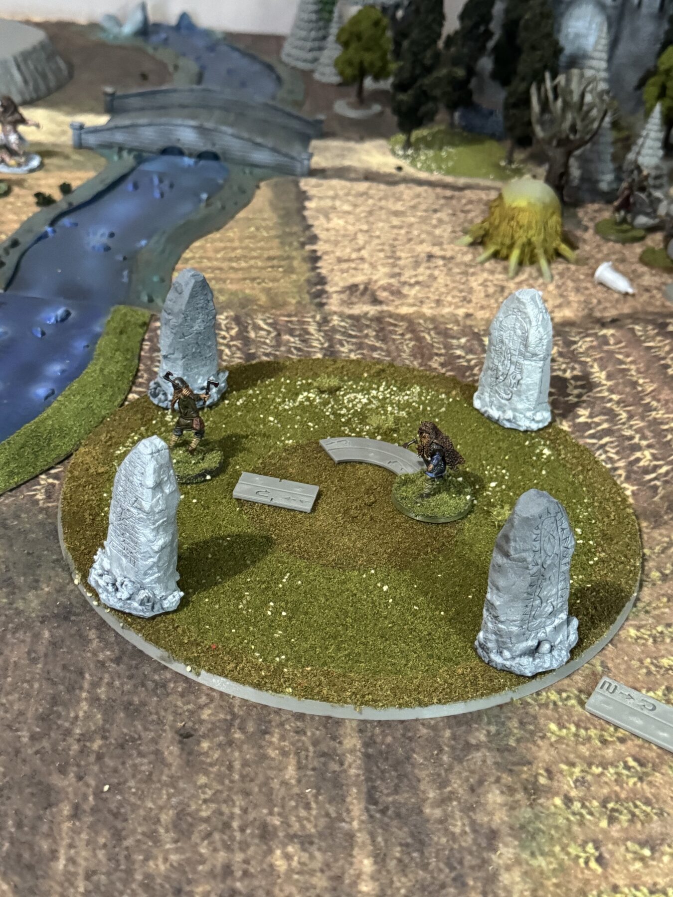 EINVIGI duel board with warriors inside a runestone circle